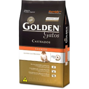 Ração Gatos Salmão Castrados Golden 3kg